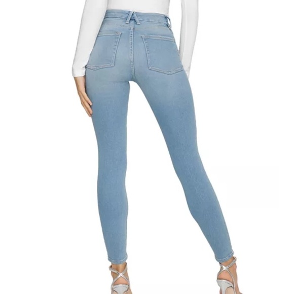 NWT Good American Good Legs Crop Button Fly Skinny Jeans Stretch Sculpting Light - Picture 2 of 16
